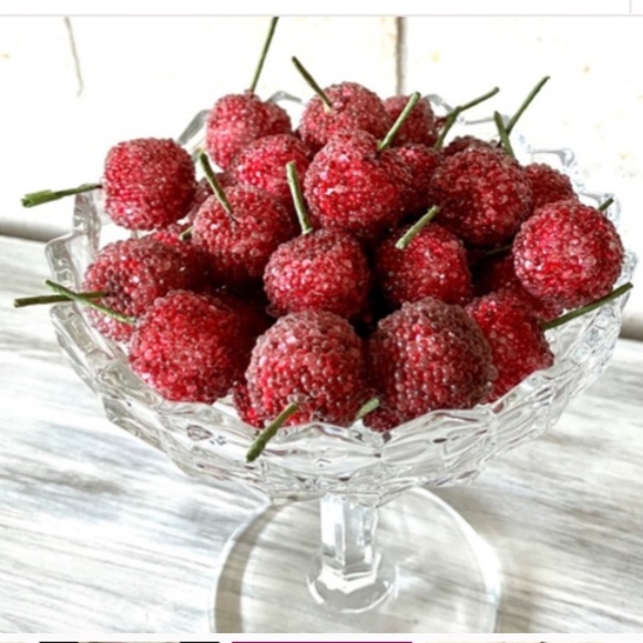 Frosted Sugar-Coated Decorative Faux Cherries - Picture 5 of 5